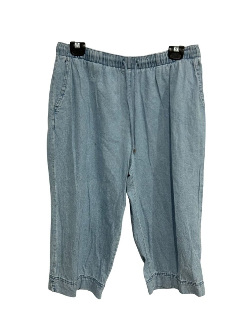 Coral Bay Large Light Blue Denim Capri Pants Elastic Waist Naturecore Calmcore